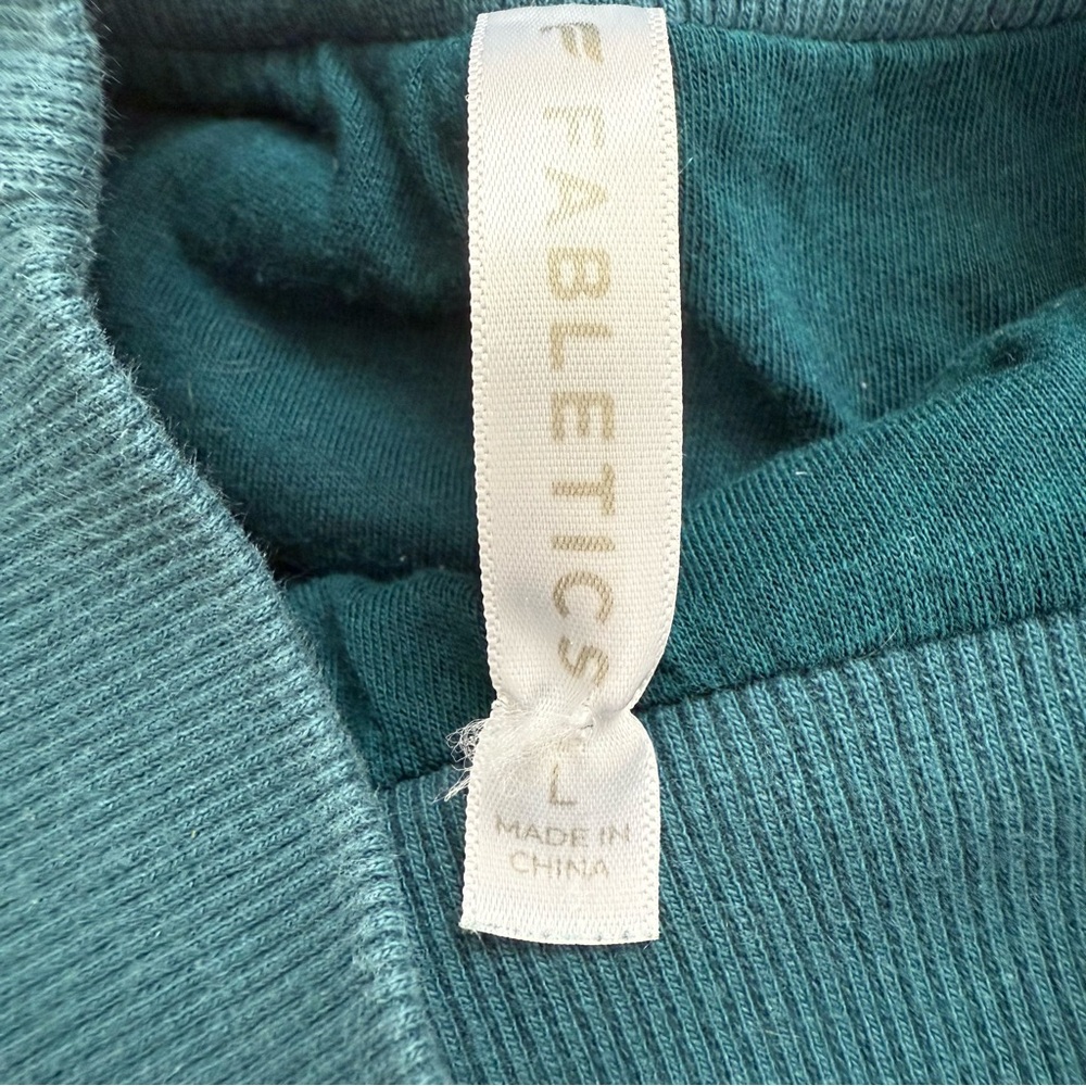 Fabletics Teal Malia Polar Fleece Pullover Textured Fuzzy Crew Neck - Picture 8 of 11
